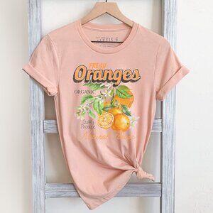 Orange Fruit Shirt, Organic Fruit Shirt, Oranges Tee, Vintage Summer Aesthetic